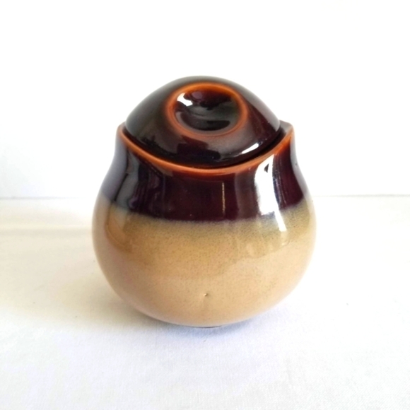 Sango Nova Brown Creamer and Sugar with Lid - Picture 5 of 8